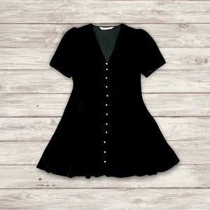 Zara Velvet Dress with Crystal Buttons